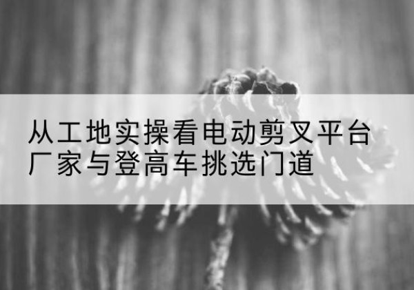 菏泽电动剪叉升降平台厂家-从工地实操看电动剪叉平台厂家与登高车挑选门道